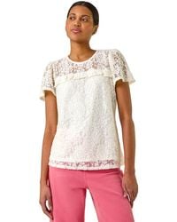 Roman - Lace Frill Top - Lyst