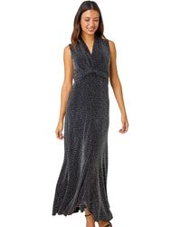 Roman - Shimmer Twist Detail Stretch Maxi Dress - Lyst