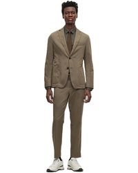 BOSS - Solid Patterned Lapel Collared Full Suit - Lyst