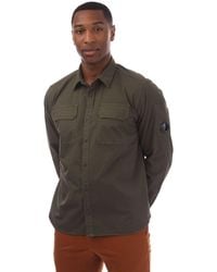 C.P. Company - Hemd Organic Gabardine Lens In Groen - Lyst