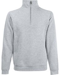 Fruit Of The Loom - Premium 70/30 Zip Neck Sweatshirt (Heather) - Lyst
