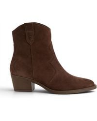 Tamaris - Suede Leather Cowboy Western Ankle Boots - Lyst
