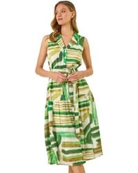Roman - Abstract Print Button Shirt Dress - Lyst