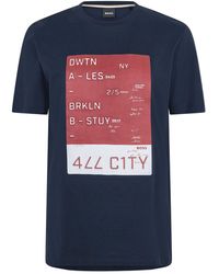 BOSS - Lettering Graphic Crew Neck Short Sleeve Jersey T-Shirt - Lyst