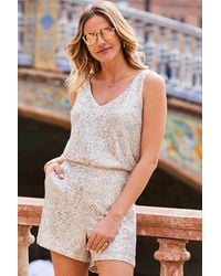 Sosandar - Champagne Sequin V Neck Cami Top - Lyst