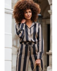 Sosandar - Stripe Satin Shirt - Lyst