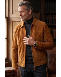 Infinity Leather - Goat Suede Harrington Biker Jacket - Lyst