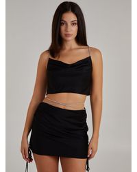 Pink Vanilla - Diamante Strap Cowl Neck Top - Lyst