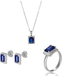 Orphelia - 'Enora' 925 Sterling Set: Necklace + Earrings + Ring - Lyst
