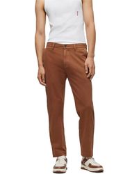 HUGO - Zeebo233D Solid Patterned Straight Chinos - Lyst