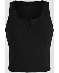 Hiccup - Basic-Button-Detailiert Cropped Top - Lyst