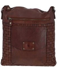 Ashwood Leather - 'Estasi' Woven Classic Large Vintage Crossbody Bag - Lyst