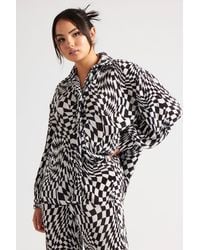 Urban Bliss - Pattern Geometric Plisse Oversized Shirt - Lyst