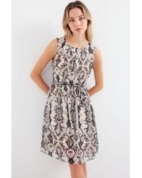 Bigdart - Mini Dress With Tie Closure And Bow Detail - Lyst