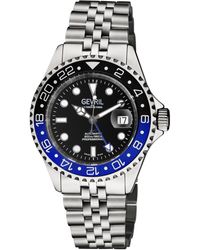 Gevril - Wall Street 4953B Swiss Automatic Gmt, Sw330 Stainless Steel Luminous Date Watch - Lyst