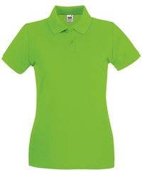 Fruit Of The Loom - Ladies Lady-Fit Premium Short Sleeve Polo Shirt (Lime) - Lyst