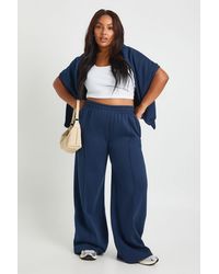 Boohoo - Plus Core Basic Pintuck Detail Straight Leg Jogger - Lyst