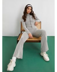 Pink Vanilla - Two Tone Rib Double Zip Top - Lyst