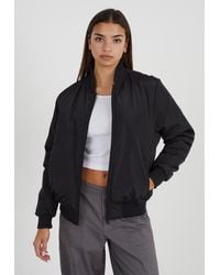 Brave Soul - 'Brazil' Ruched Sleeve Oversized Bomber Jacket - Lyst