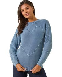 Roman - Heart Stitch Knit Jumper - Lyst