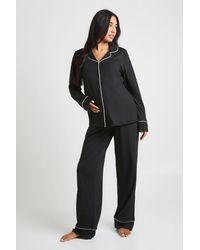 Boohoo - Maternity Piping Detail Long Sleeve Shirt & Trouser Pyjama Set - Lyst
