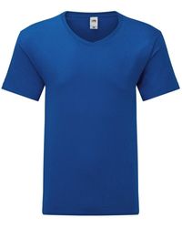 Fruit Of The Loom - Iconic 150 V Neck T-Shirt (Royal) Cotton - Lyst