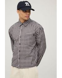 BoohooMAN - Oversized Boxy Long Sleeve Embroidered Shirt - Lyst