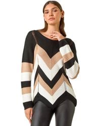 Roman - Chevron Colour Block Jumper - Lyst