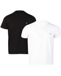 Armani - 2 Pack Lounge T-shirts In Zwart-wit - Lyst