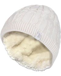 Heat Holders - Ribbed Cable Knit Fleece Lined Thermal Knitted Beanie Hat - Lyst