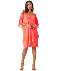 Roman - Embellished Cold Shoulder Overlay Dress - Lyst