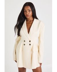 Boohoo - Structured Button Detail Blazer Dress - Lyst