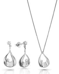 Orphelia - 'Etoile' 925 Sterling Set: Chain-Pendant + Earrings - Lyst