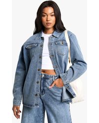 Boohoo - Plus Denim Shacket - Lyst