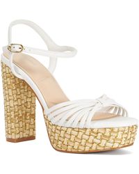 Dune - Minogue Raffia Platform Heels - Lyst