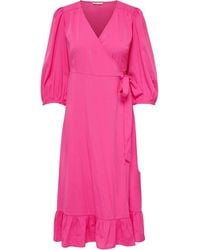 ONLY - Enkel Olivia Wikkeljurk (Fuchsia Paars) - Lyst
