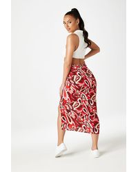 Urban Bliss - Cheyenne Ruched & Tie Midi Skirt - Lyst