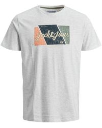 Jack & Jones - Jack&Jones Logo Casual T-Shirt Soft Cotton Crew Neck Short Sleeve - Lyst