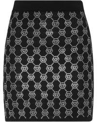 Philipp Plein - Gebreide Korte Rok Monogram - Lyst