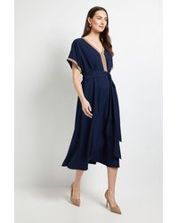 PRINCIPLES - Tipped Notch Neck Kimono Sleeve Dress - Lyst