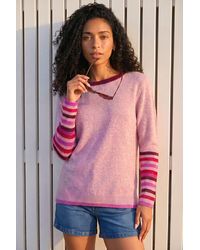 Roman - Contrast Stripe Detail Knit Jumper - Lyst