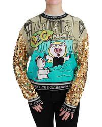Dolce & Gabbana - Year Of The Pig Toptrui Met Lovertjes - Lyst