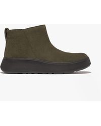 Fitflop - F-Mode Suede Flatform Ankle Boots Deep - Lyst