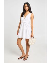 Boohoo - Lace Trim Detail Swing Dress - Lyst