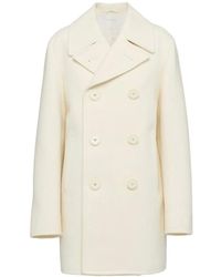 Prada - Dubbele Wollen Jas - Lyst