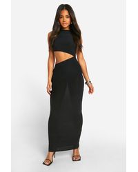 Boohoo - Cut Out Slinky Maxi Dress - Lyst