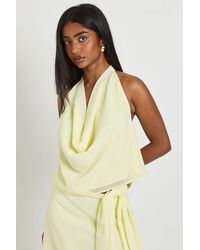 Boohoo - Chiffon Double Layer Halterneck Top - Lyst