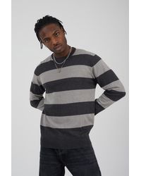 Brave Soul - Cotton Crew Neck Block Striped Knit Jumper - Lyst