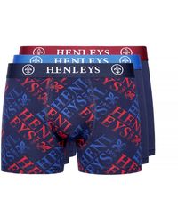 Henleys - Rutlers Assorted Designs Boxer Shorts (Pack Of 3) (Multicoloured) - Lyst