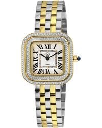 Gv2 - Bellagio Swiss Made Diamond- Dial, Two Toned Ss/Ipyg Bracelet Watch - Lyst